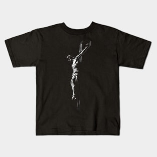 Crucifixion of Jesus Christ in Grayscale Kids T-Shirt